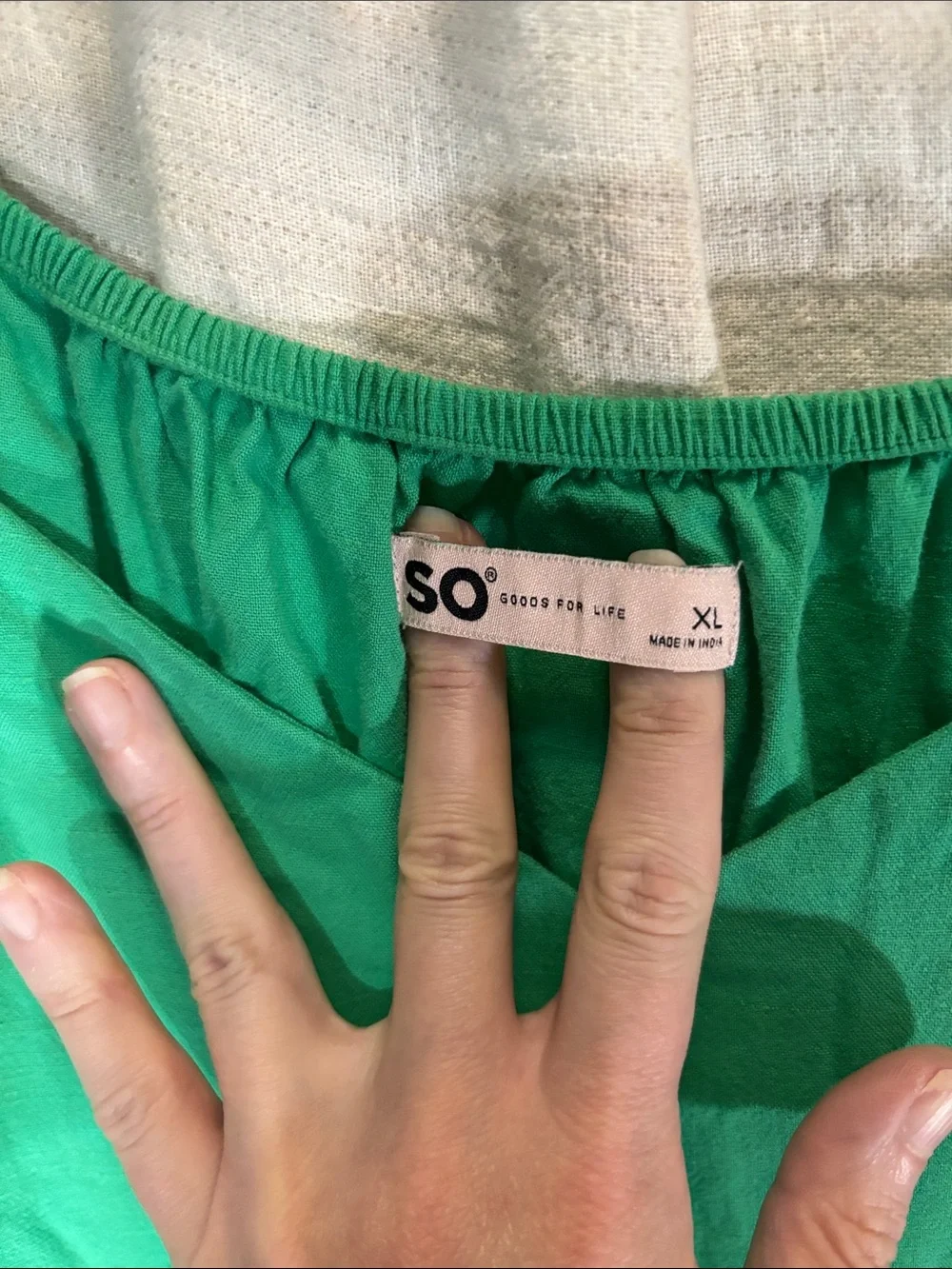 Sonoma Goods For Life Kelly Green Tiered Midi Dress XL Cotton Rayon Blend EUC - Picture 2 of 6